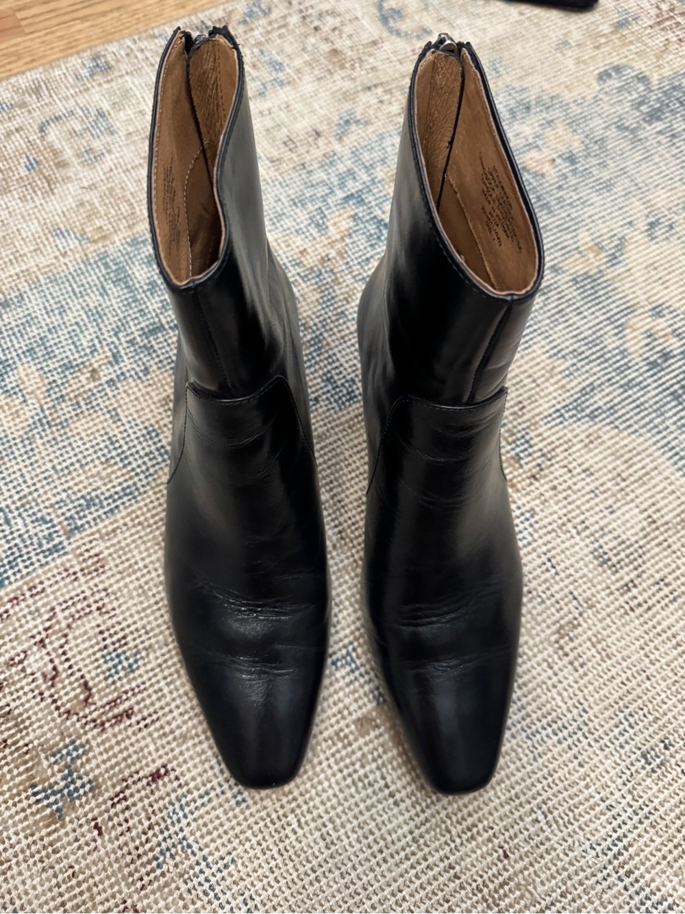 Madewell Black Leather Pointed Ankle Boots